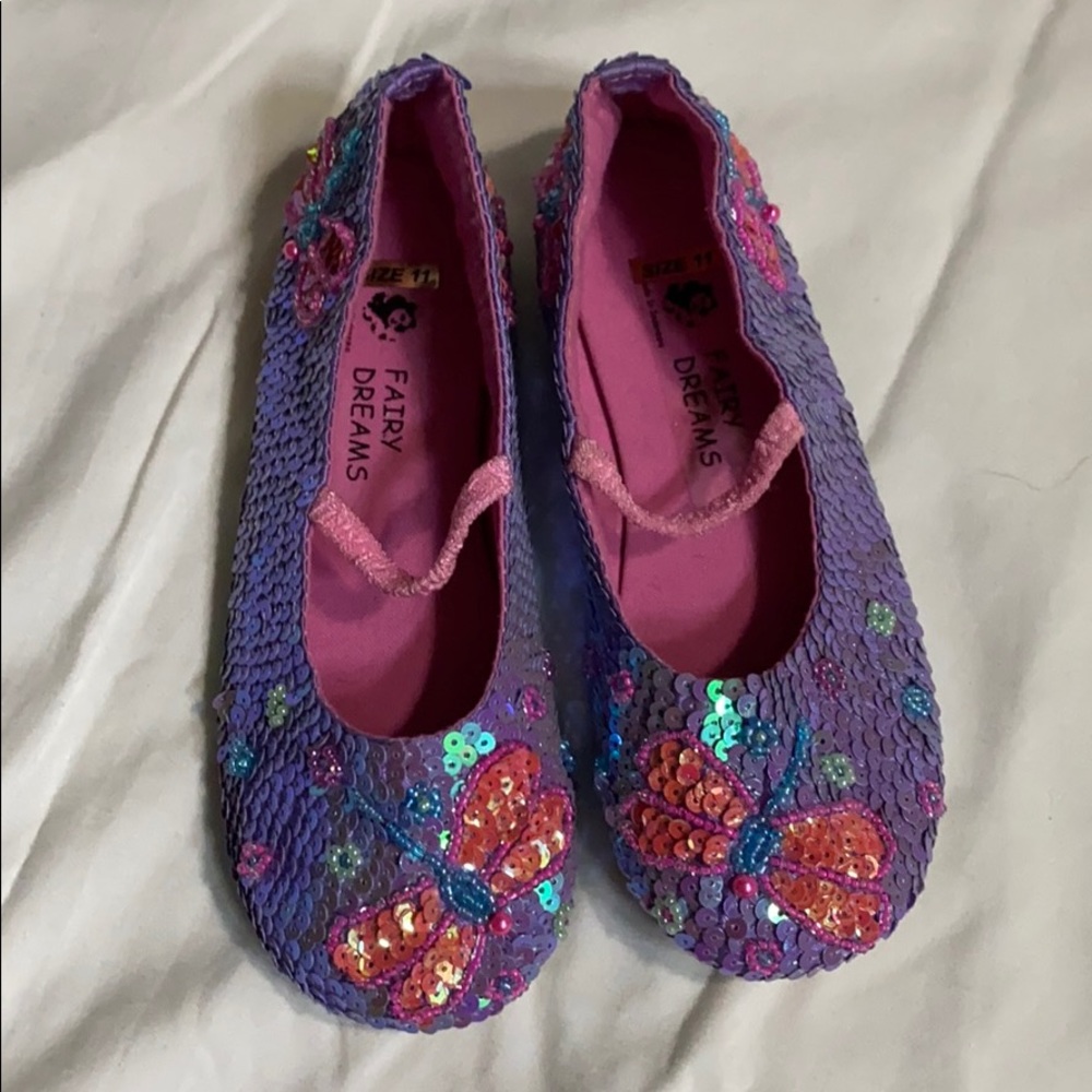 Fairy Dreams Purple Sequined Shoes Girls Size 11